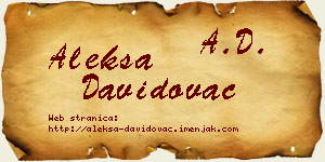 Aleksa Davidovac vizit kartica